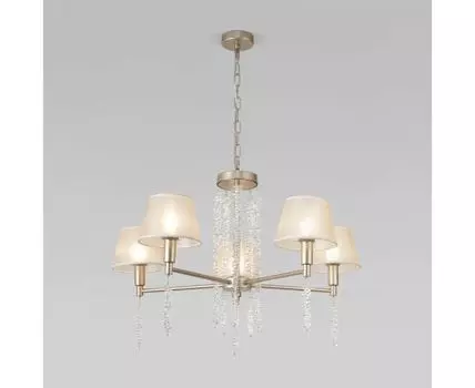 Подвесная люстра с тканевыми абажурами 60148/5 матовое золото