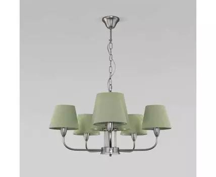 Подвесная люстра с тканевыми абажурами 60153/8 никель