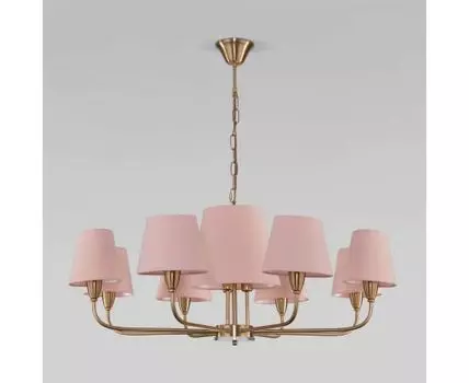 Подвесная люстра с тканевыми абажурами 60154 латунь