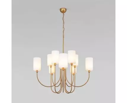 Подвесная люстра с тканевыми абажурами 60164/10 латунь
