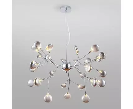 Подвесная люстра со стеклянными плафонами 554 хром / дымчатый