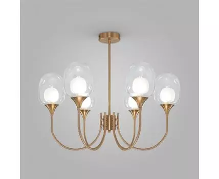 Подвесная люстра со стеклянными плафонами 70217/6 латунь