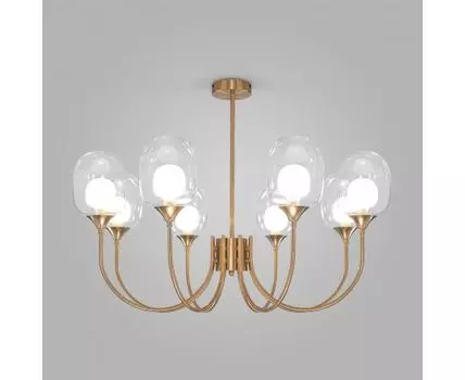 Подвесная люстра со стеклянными плафонами 70217/8 латунь