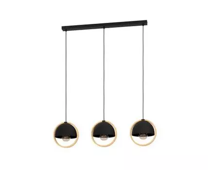Подвесной потолочный светильник CALLOW, 3Х40W, E27, сталь, черный, 43756
