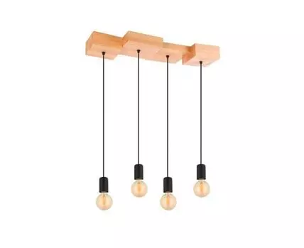 Подвесной потолочный светильник HALKIN, 4Х40W, E27 дерево, сталь, 43799