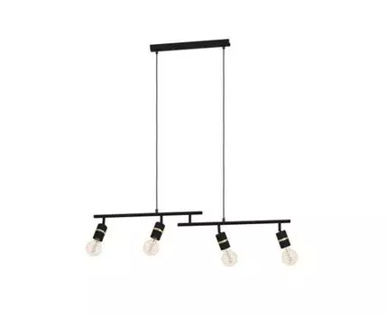 Подвесной потолочный светильник LURONE, 4x10W, E27, сталь, черный, латунь, 900177