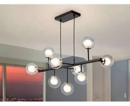 Подвесной светильник Altais 9L черный/хром