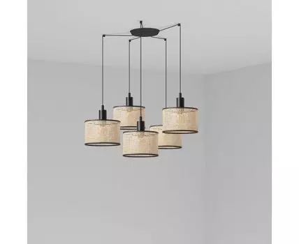 Подвесной светильник Mambo черный/ротанг 21 5L
