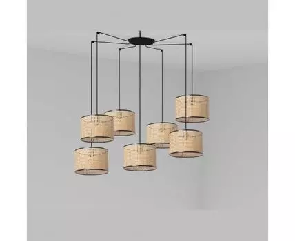 Подвесной светильник Mambo черный/ротанг 32 7L