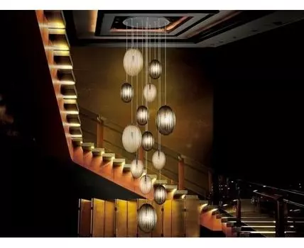 Подвесной светильник Ovila дымчатый/янтарный 13L DIM