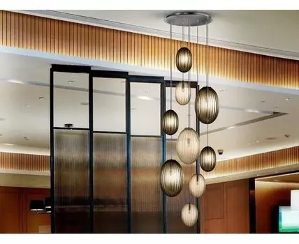 Подвесной светильник Ovila дымчатый/янтарный 9L