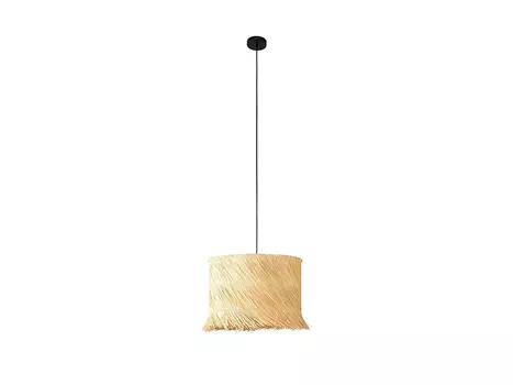 Подвесной светильник PAISANO, 1X40W (E27), D480, сталь, черный/ротанг, 390238