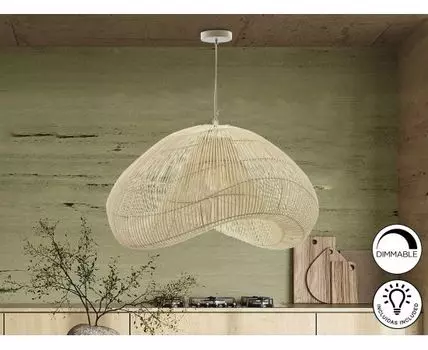 Подвесной светильник Sabah из белого ротанга 80CM