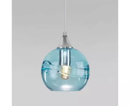 Подвесной светильник со стеклянным плафоном 50221/1 голубой