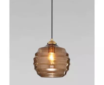 Подвесной светильник со стеклянным плафоном 50239/1 коньячный