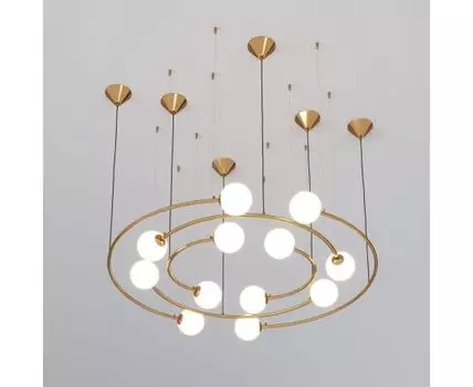 Подвесной светильник со стеклянными плафонами 359/12 латунь