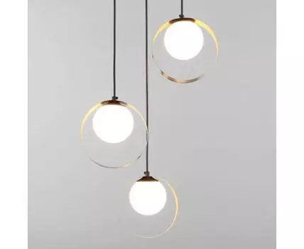 Подвесной светильник со стеклянными плафонами 50205/3 черный / бронза