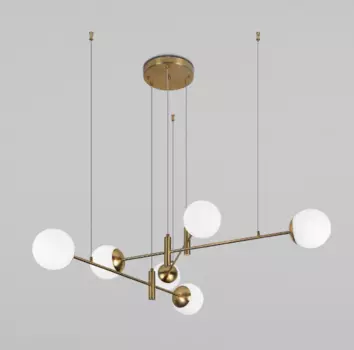 Подвесной светильник со стеклянными плафонами 70146/6 латунь