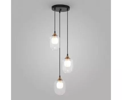 Подвесной светильник со стеклянными плафонами 70216/3 латунь