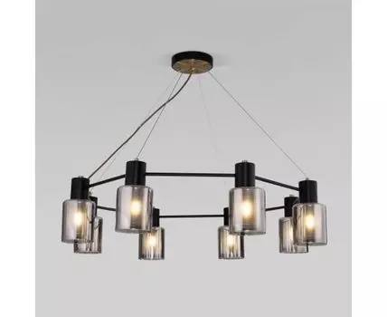 Подвесной светильник со стеклянными плафонами 70219/8 черный/античная бронза