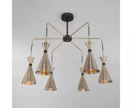 Подвесной светильник в стиле лофт 316/6 латунь / черный