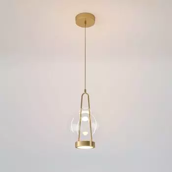Подвесной светодиодный светильник со стеклянным плафоном 50267/1 LED латунь