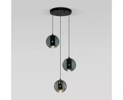 Подвесной светодиодный светильник со стеклянными плафонами 50258/3 LED дымчатый/бирюзовый