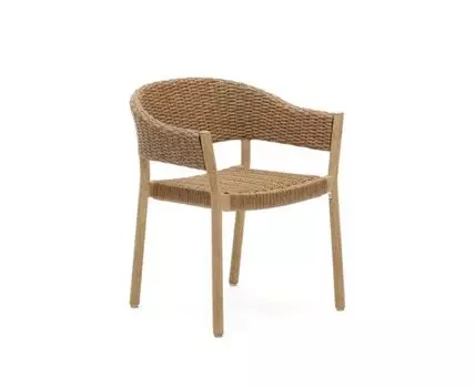 Pola Садовый стул из массива эвкалипта и искусственного ротанга с натуральной отделкой