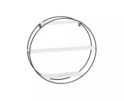 Полка Luna черная белый мрамор