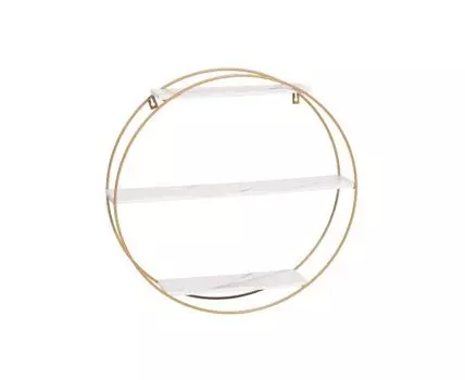 Полка Luna золотая белый мрамор