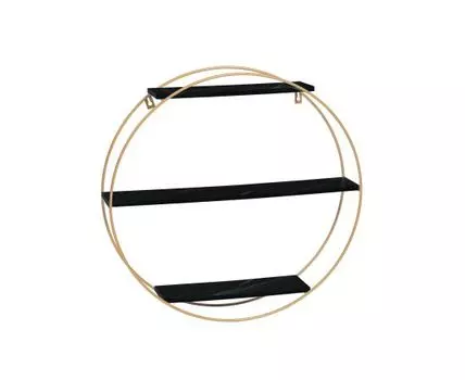 Полка Luna золотая черный мрамор