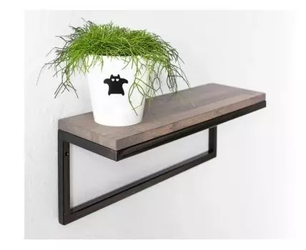 Полка Metalframe из дуба в сером цвете (60)