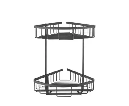 Полка металлическая угловая двухъярусная Rose RW12H, черный