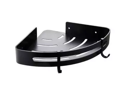 Полка металлическая угловая с крючками FASHUN A7335-7, черный