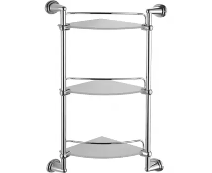 Полка стеклянная угловая FASHUN A1507-3, хром