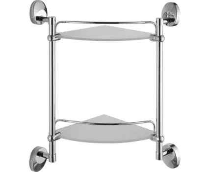 Полка стеклянная угловая FASHUN A1607-2, хром