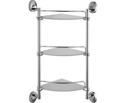 Полка стеклянная угловая FASHUN A1607-3, хром