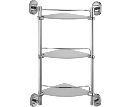 Полка стеклянная угловая FASHUN A1907-3, хром