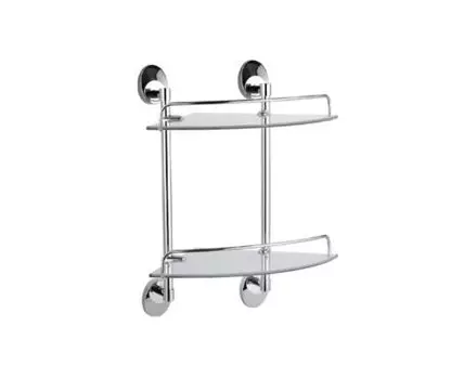 Полка стеклянная угловая Haiba HB1607-2, хром