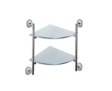 Полка стеклянная угловая Haiba HB1907-2, хром