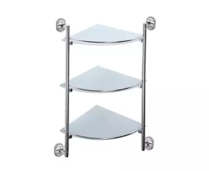 Полка стеклянная угловая Haiba HB1907-3, хром