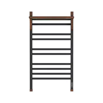 Полотенцесушитель электрический OPADIRIS Лоренцо OS41359BN с полкой, черный матовый/светлый орех