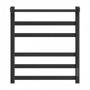 Полотенцесушитель электрический Point Меркурий PN83856PB П5 500x600 с полкой, диммер справа, черный
