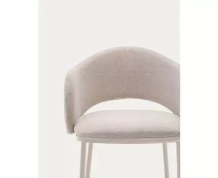 Полубарный стул Maina из бежевой шенилли и ножками в бежевой отделке, 65 см