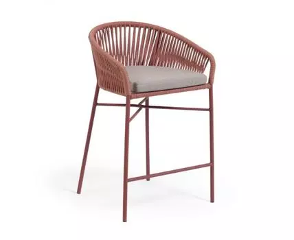 Полубарный стул Yanet из терракотовой веревки