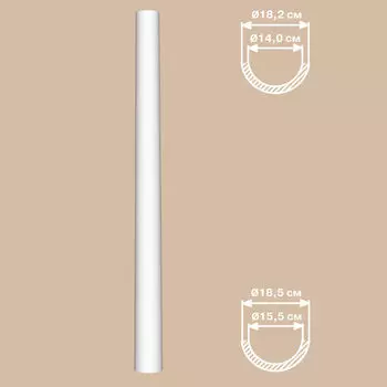 Полуколонна гладкая DECOMASTER 90118H (O 180*2400, вн.O 152мм)