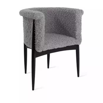 Полукресло Borgese, бук натуральный (эмаль черная), светло-серый