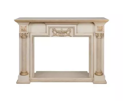 Портал для электрокамина London 33 WT Белый дуб с золотой патиной