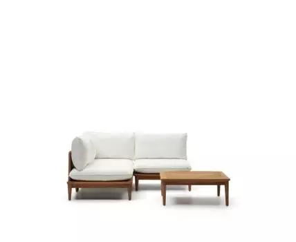 Portitxol набор из модульного дивана и столика из массива тикового дерева (бежевый, белый, 180)