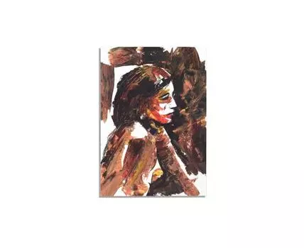 Постер ДЕВУШКА (коричневый, оранжевый, 40)